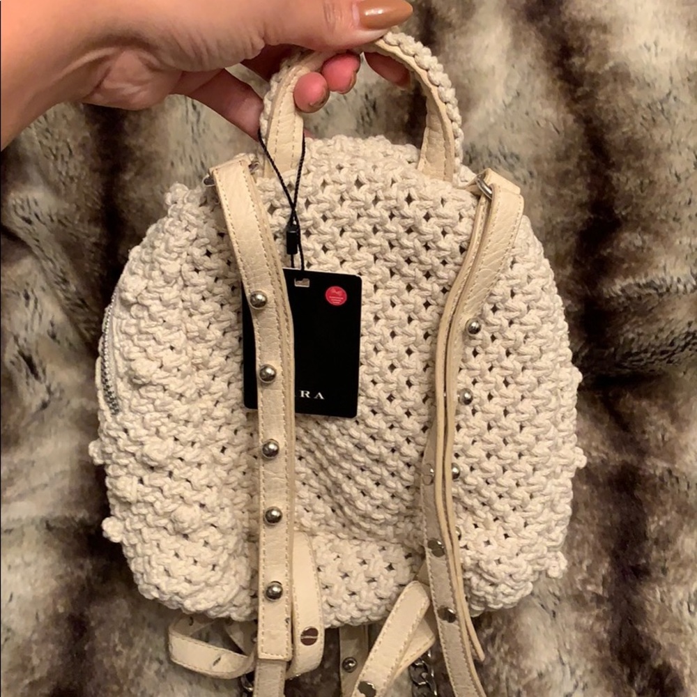 Zara Macramé Mini Backpack in Cream - Picture 5 of 6